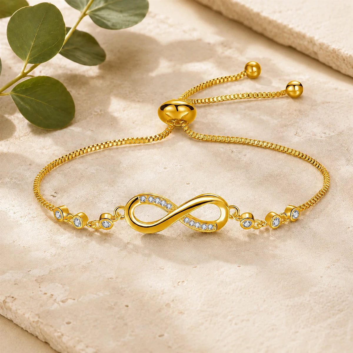 Chic Adjustable Rose Gold Infinity Bracelet