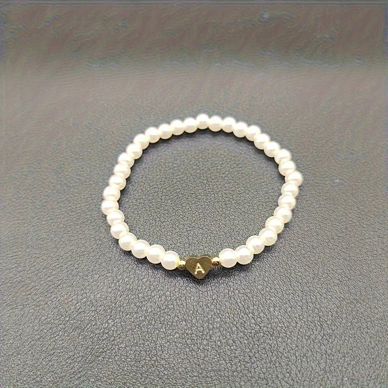 Chic Heart Initial Bracelet (A–Z)