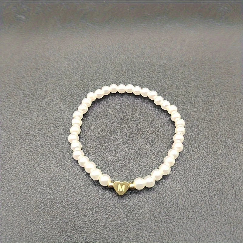 Chic Heart Initial Bracelet (A–Z)