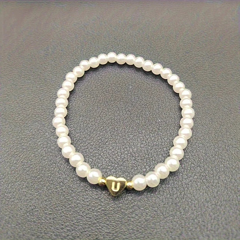 Chic Heart Initial Bracelet (A–Z)