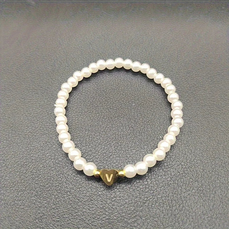 Chic Heart Initial Bracelet (A–Z)