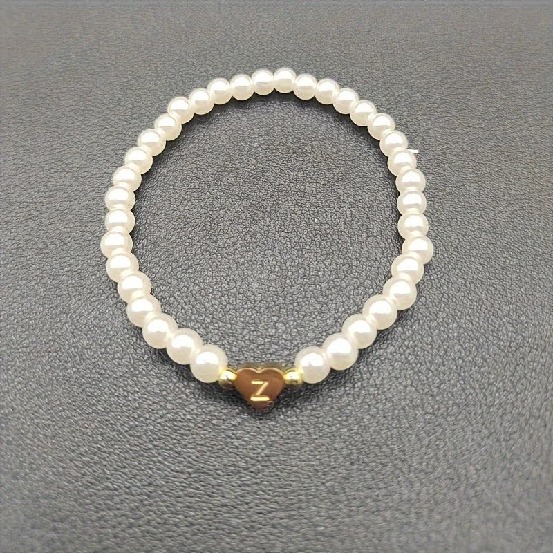 Chic Heart Initial Bracelet (A–Z)