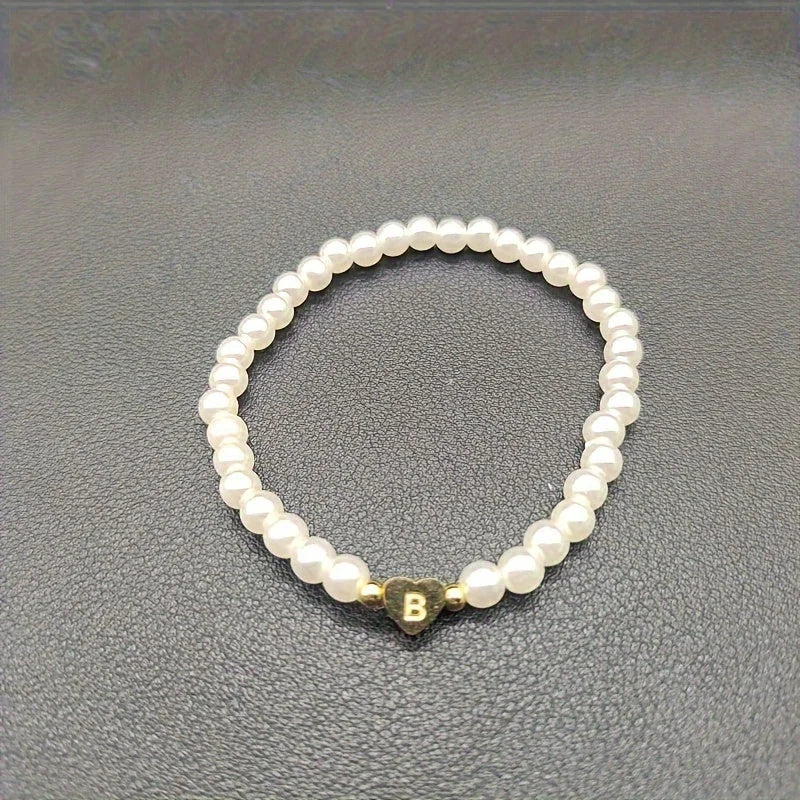 Chic Heart Initial Bracelet (A–Z)