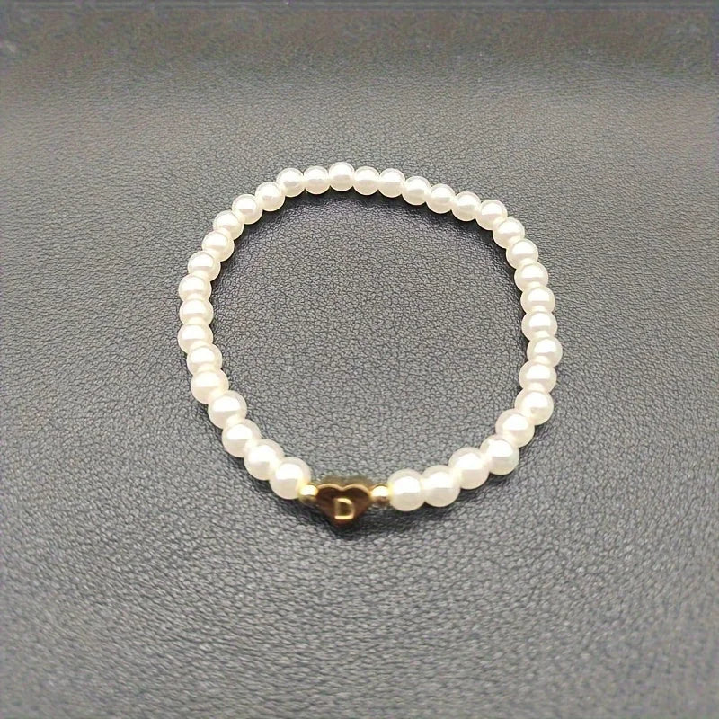 Chic Heart Initial Bracelet (A–Z)