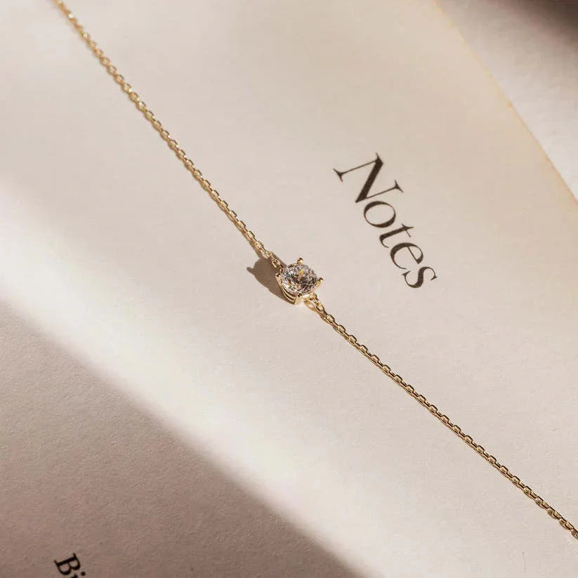 Cléa Moissanite Stone Bracelet | Gold