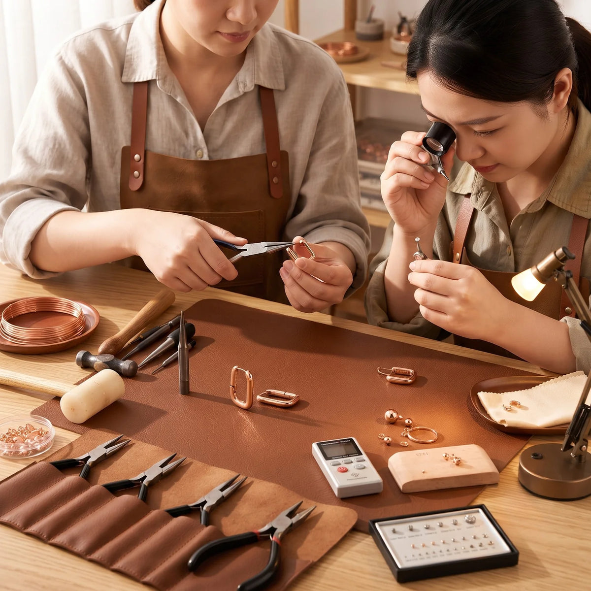 Clasp Copper Earrings
