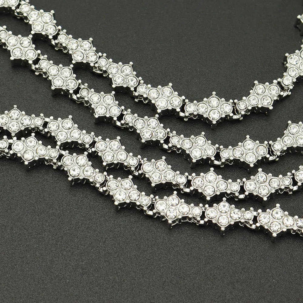 Classic Cluster Tennis Necklace | Gold