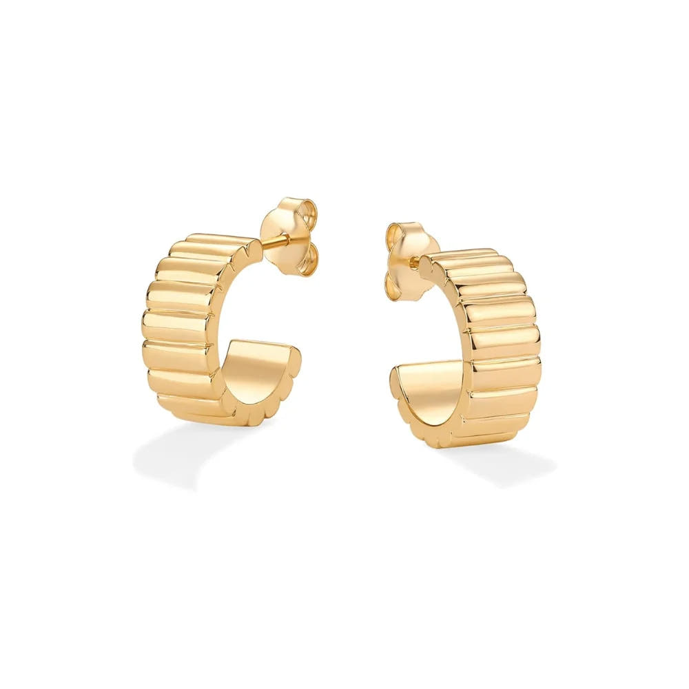 Classic Ridge Earrings | Gold