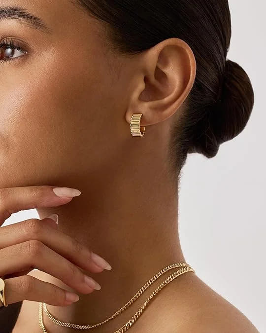 Classic Ridge Earrings | Gold