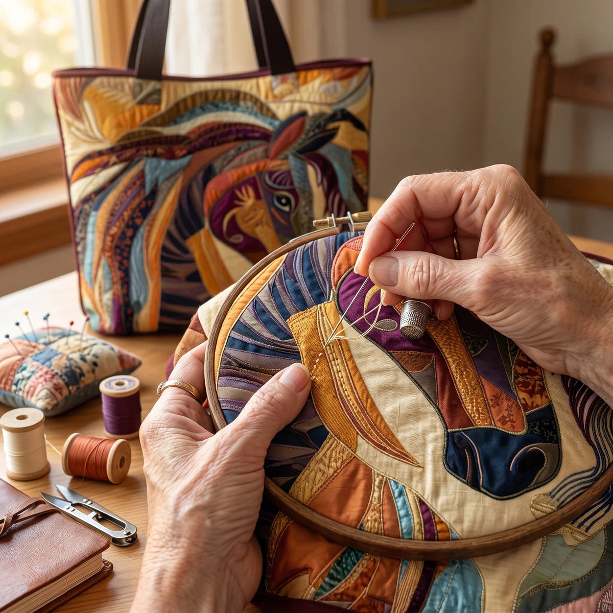 Coco | Mosaic Horse Quilted Tote