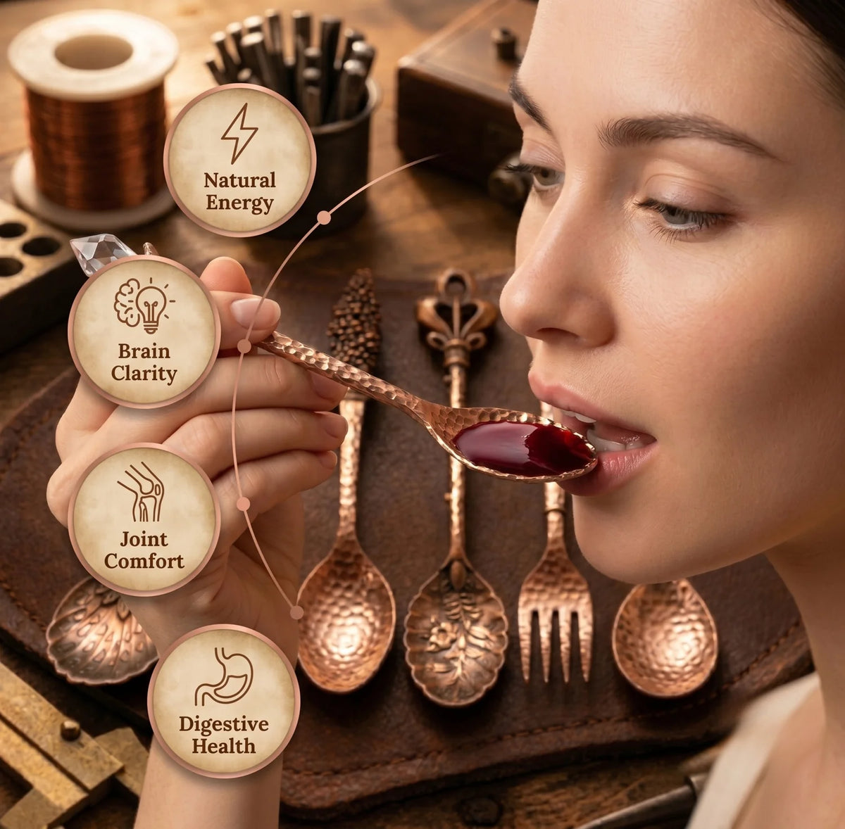 Copper Cutlery Set