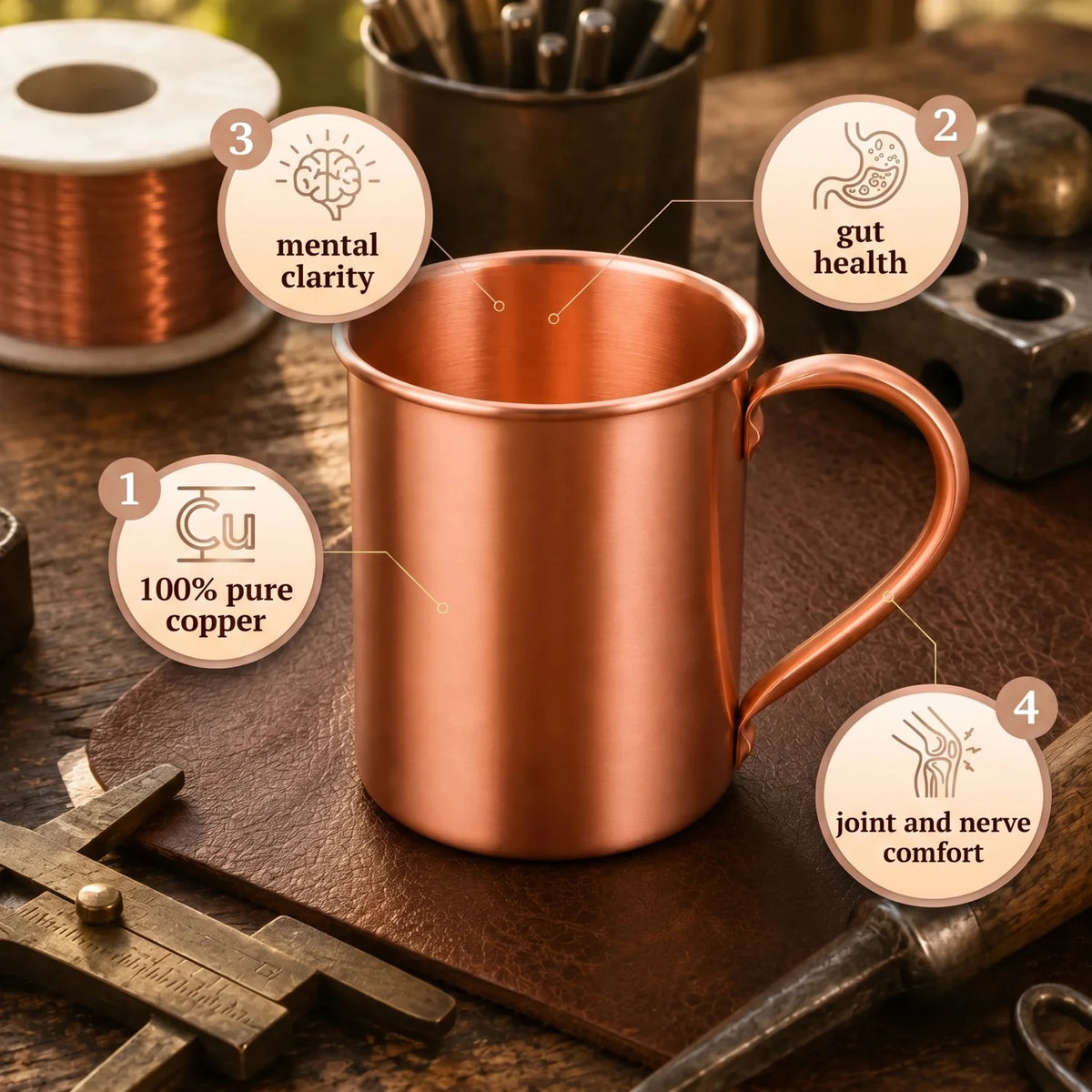 Copper Plain Mug 400ml
