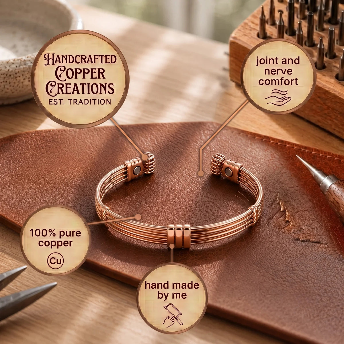 Cord Copper Bracelet