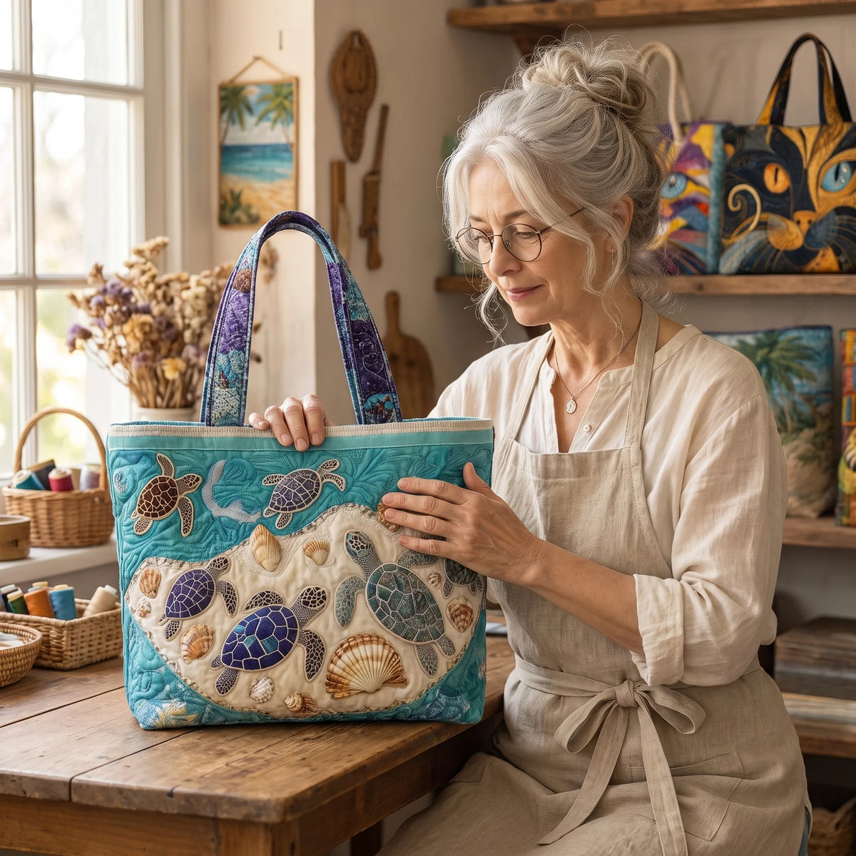 Cordula | Turtle Love Quilted Tote
