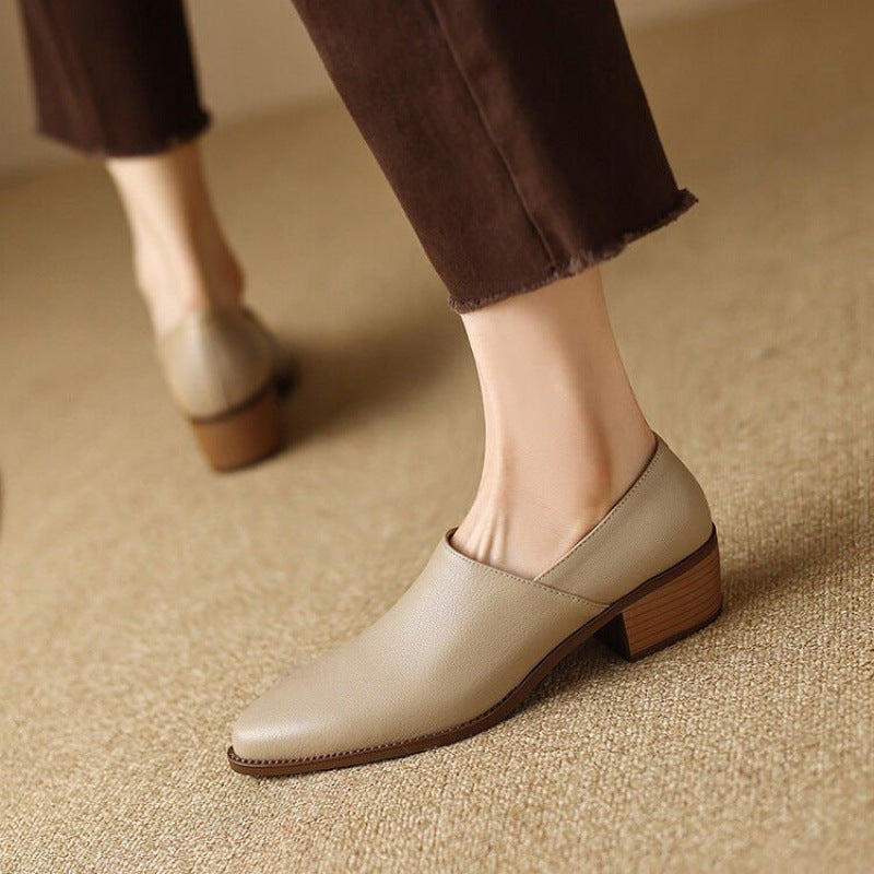 Marquette Square-Toe Leather Slip-On