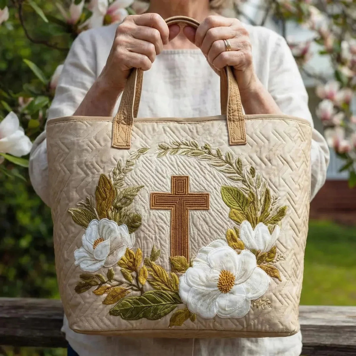 Dana | Sacred Cross Quilted Tote
