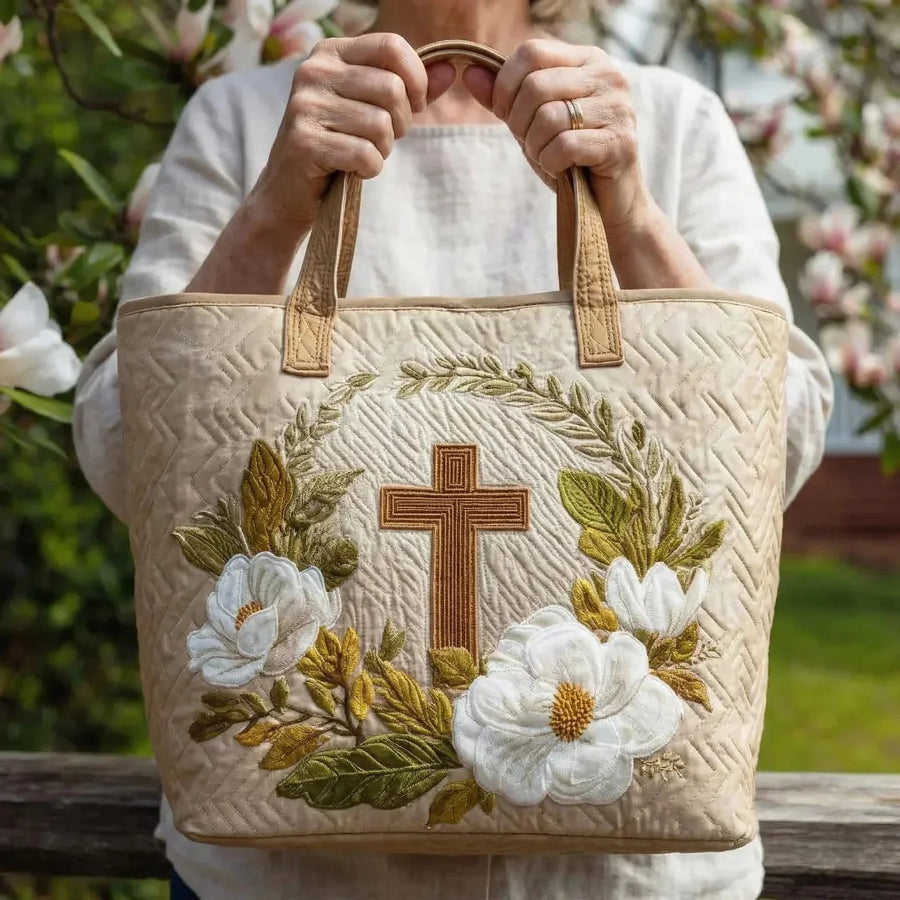Dana | Sacred Cross Quilted Tote
