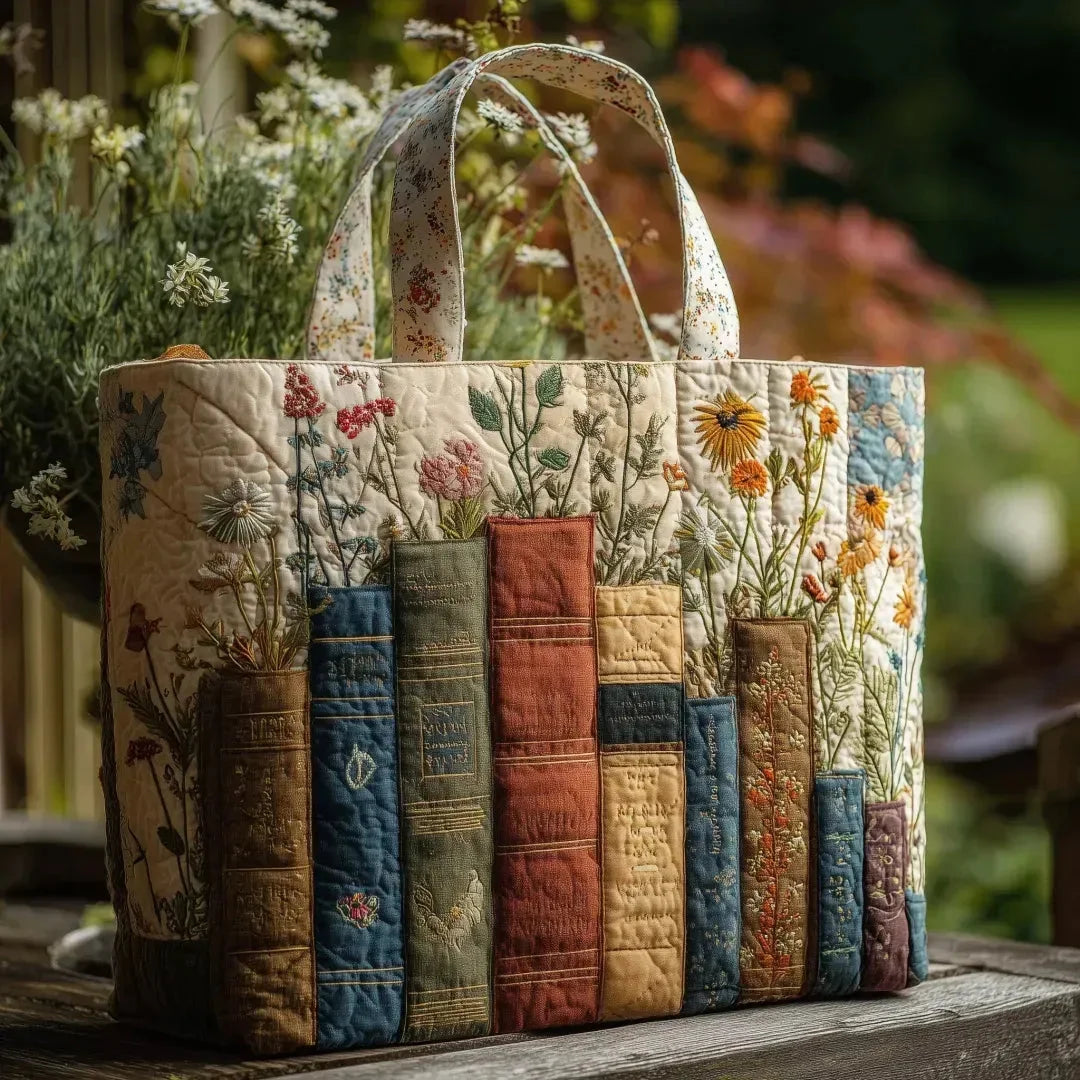 Dawn | Books & Flowers Quilted Tote