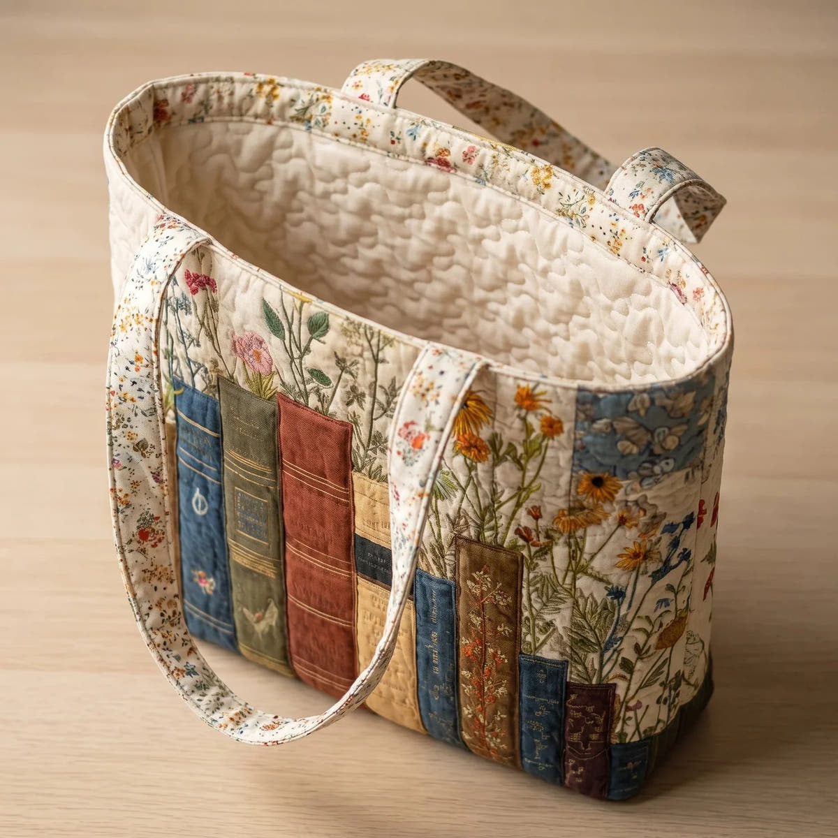 Dawn | Books & Flowers Quilted Tote
