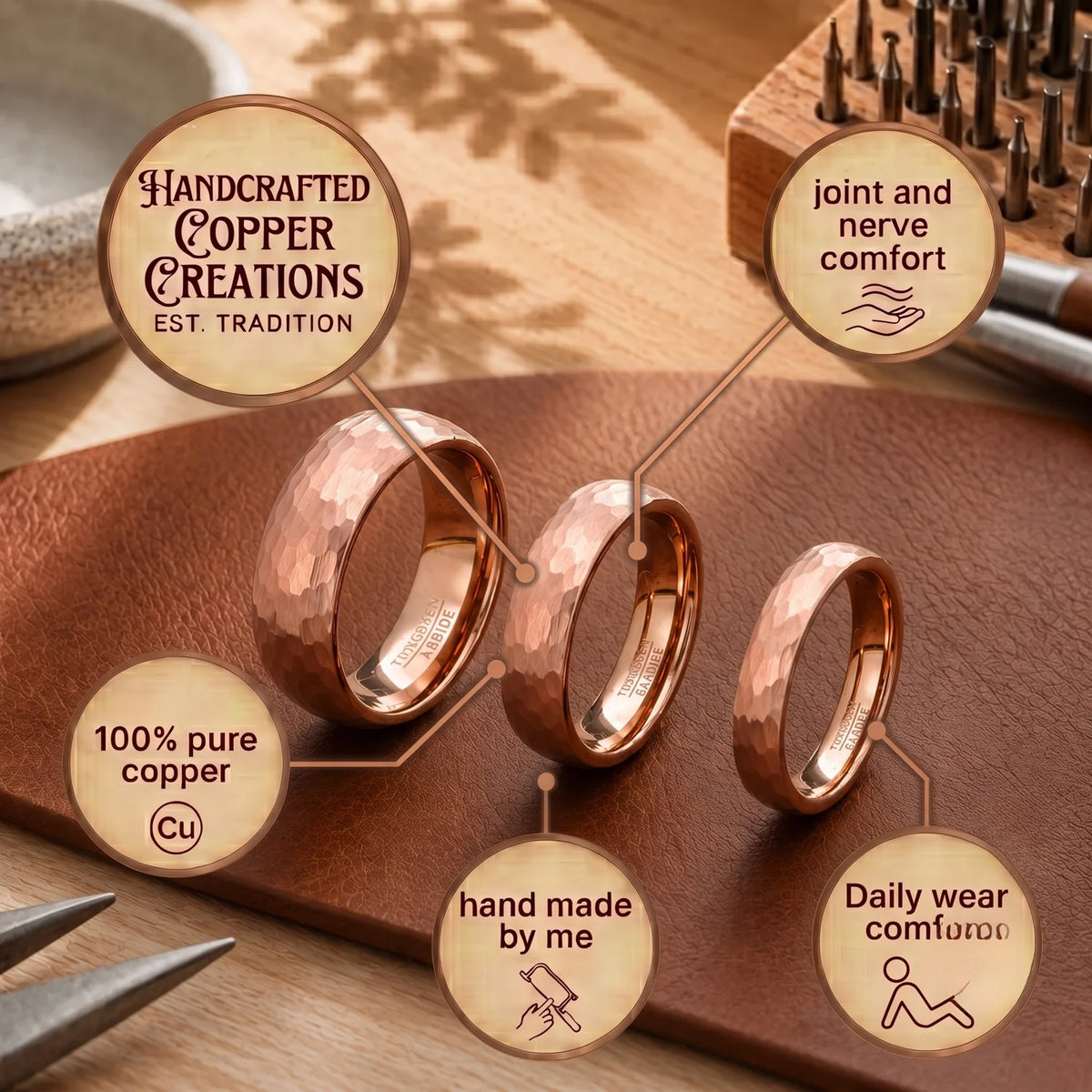 Dint Copper Ring