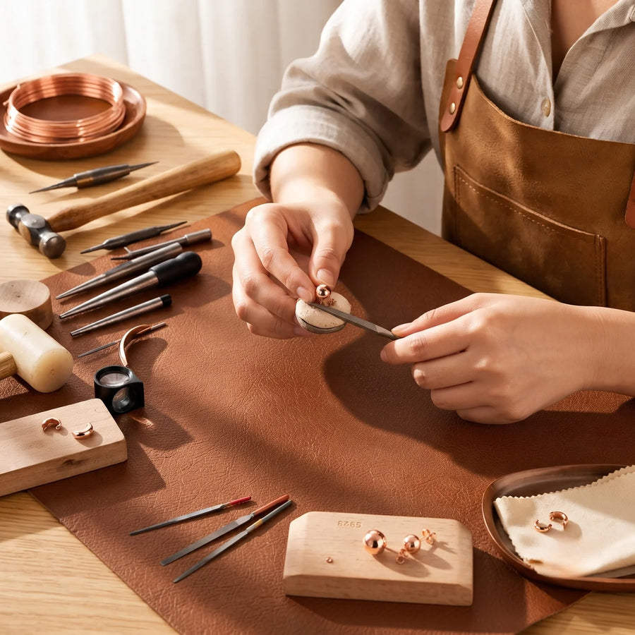 Dome Copper Earrings