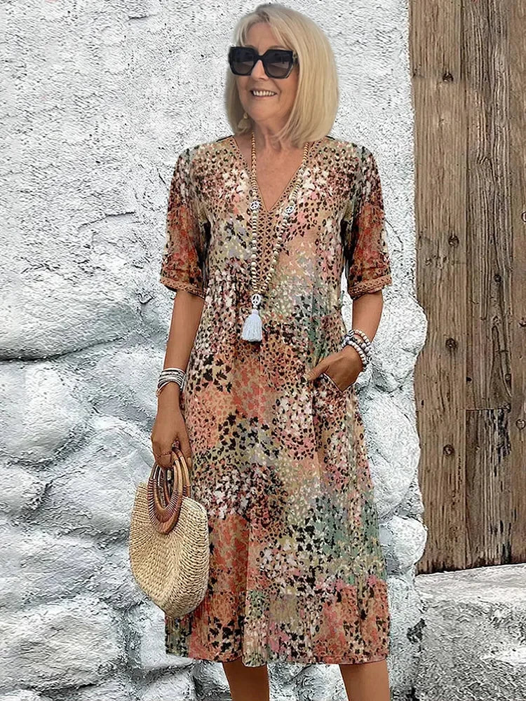 Rachel Vibrant Midi Dress