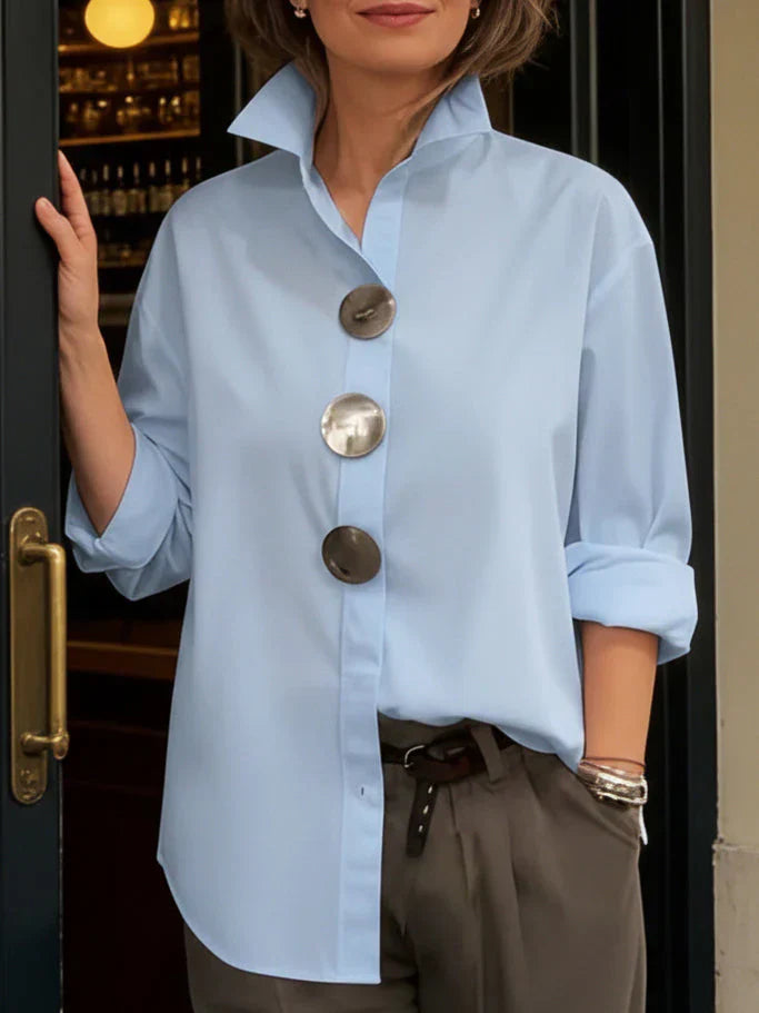 Rosaline | Statement Button Stand Collar Blouse