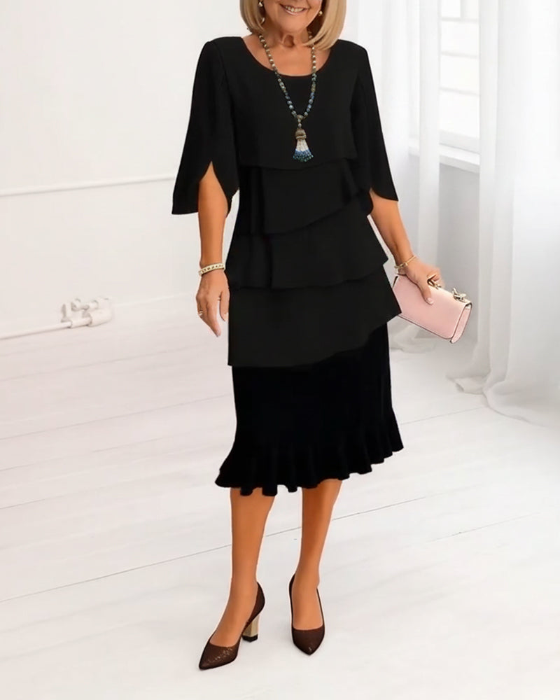Sophie | Ruffle Midi Dress