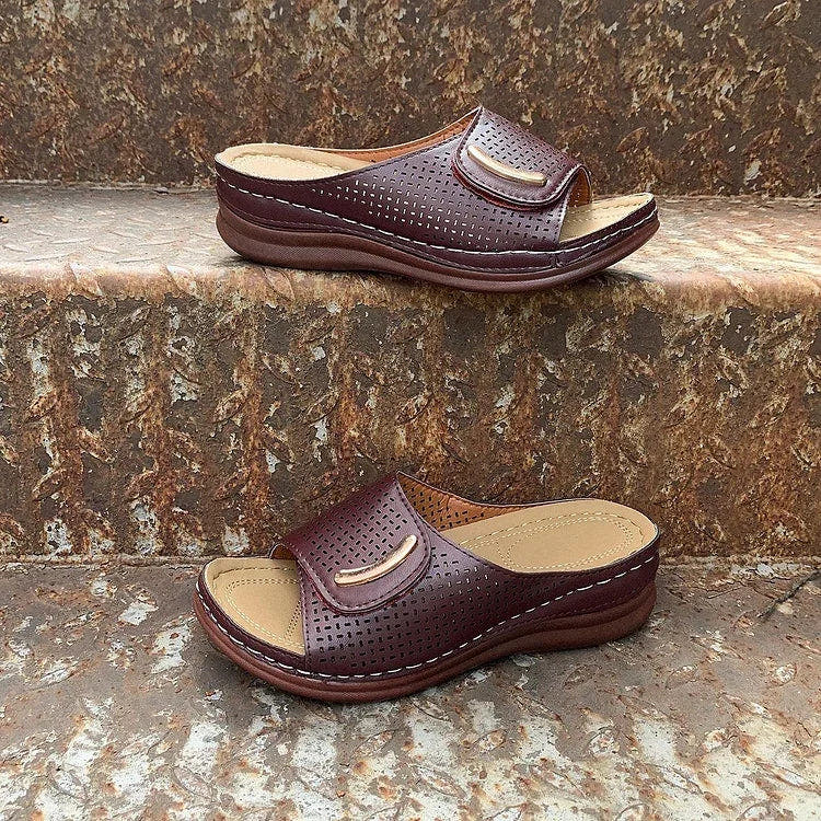 Rowenna | Perforated Slip-On Wedges