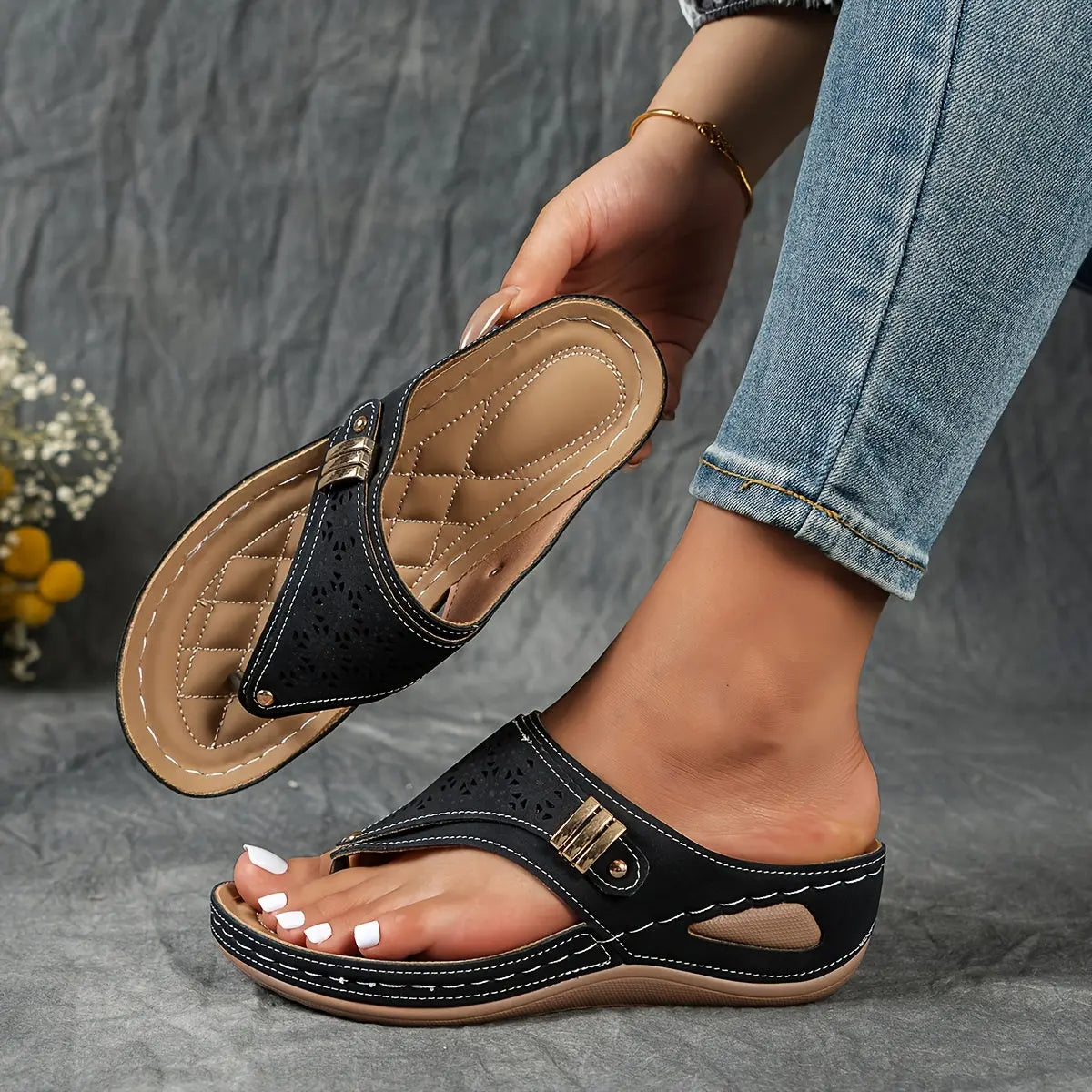 Élodie - wedge toe sandals for women