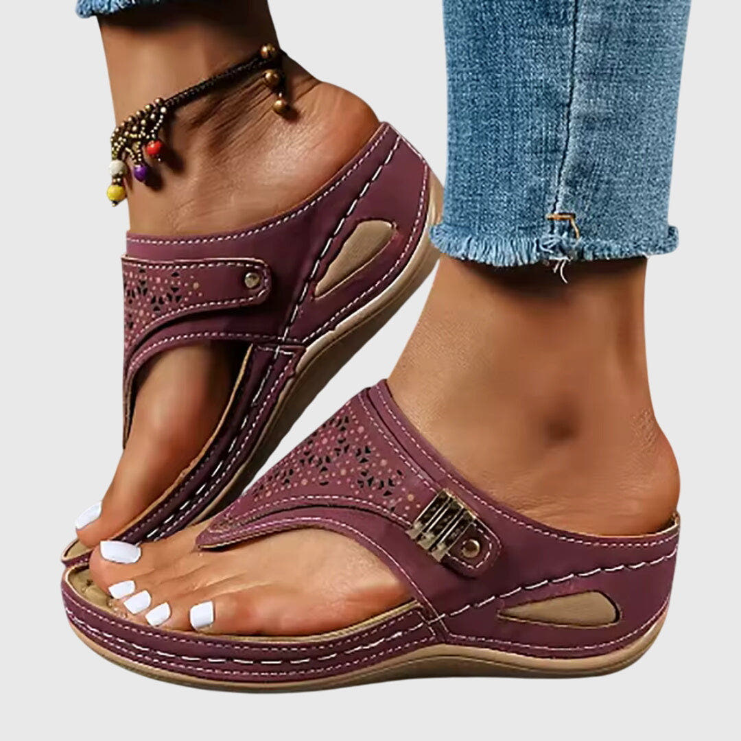 Rosalba | Striped Comfort Flip-Flop Sandals