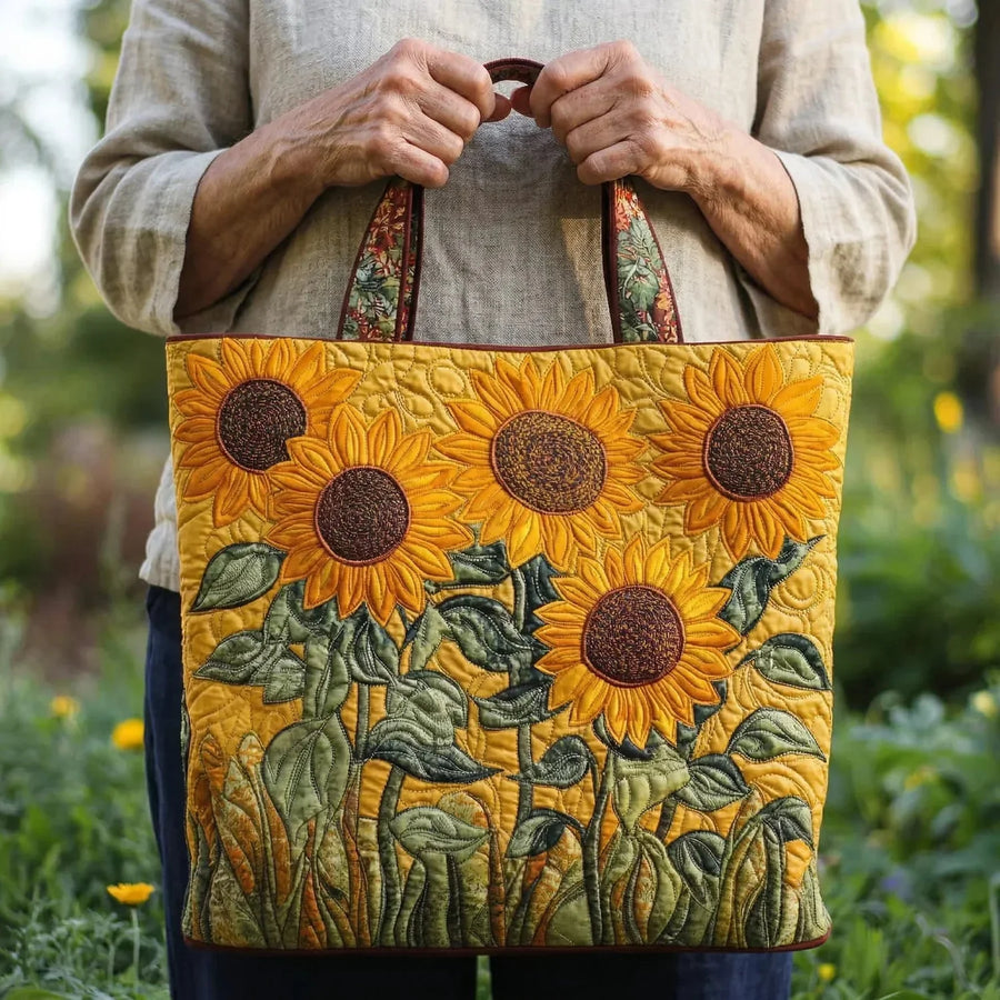 Elaine | Classic Sunflower Quilted Tote
