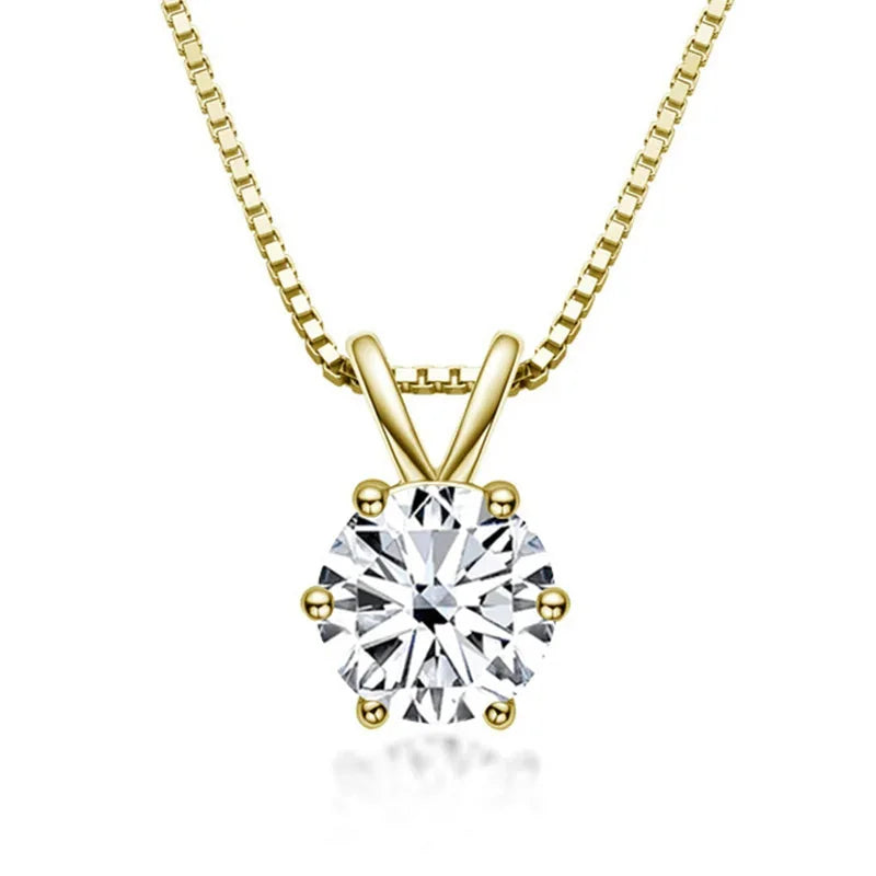 Elegant Solitaire Necklace with Moissanite