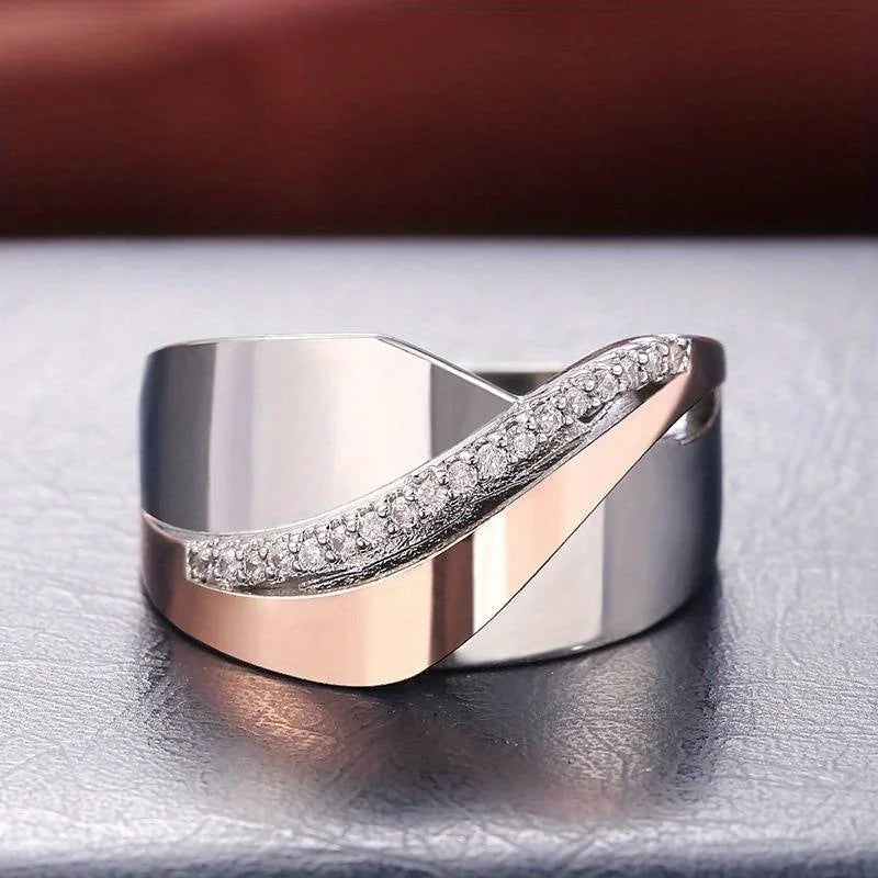 Elegant Sparkling Rose Gold Ring