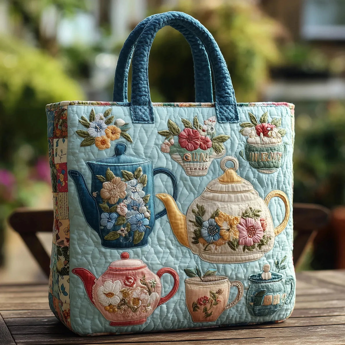 Ellen | Floral Pattern Quilted Tote