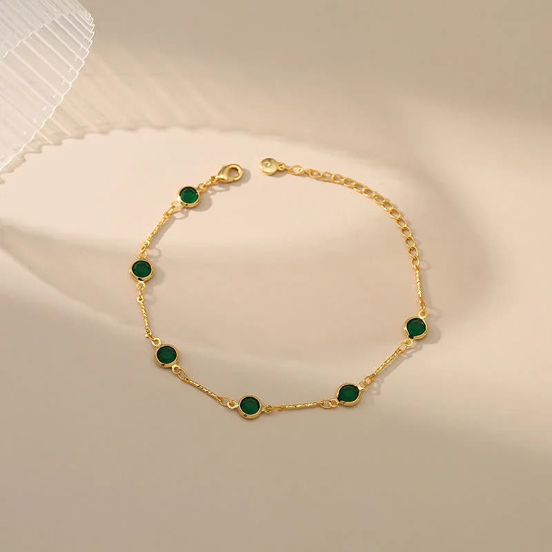 Emerald Link Chain Bracelet | Gold