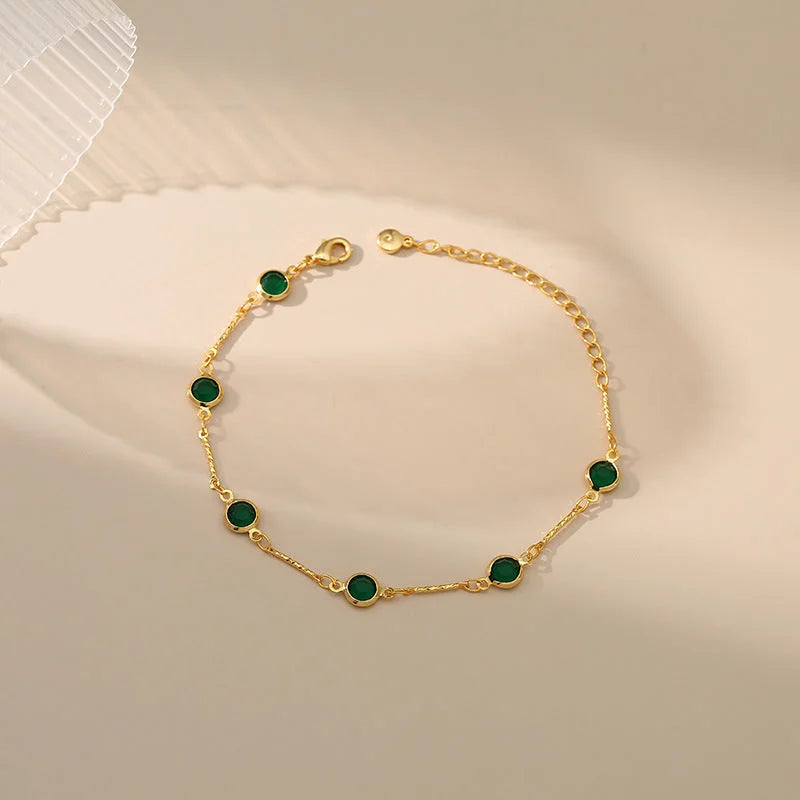 Emerald Link Chain Bracelet | Gold
