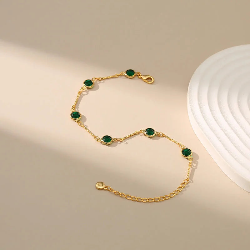 Emerald Link Chain Bracelet | Gold