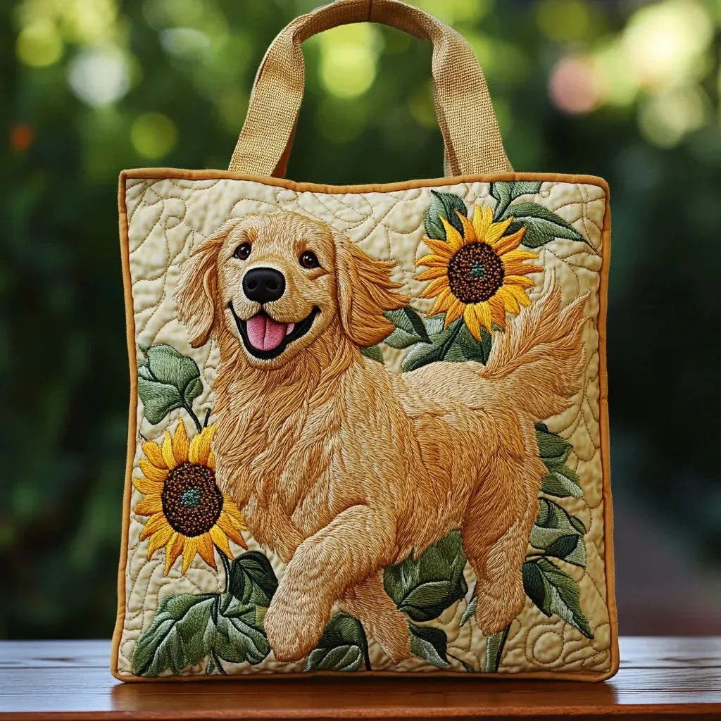 Emily | Golden Retriever Quilted Tote