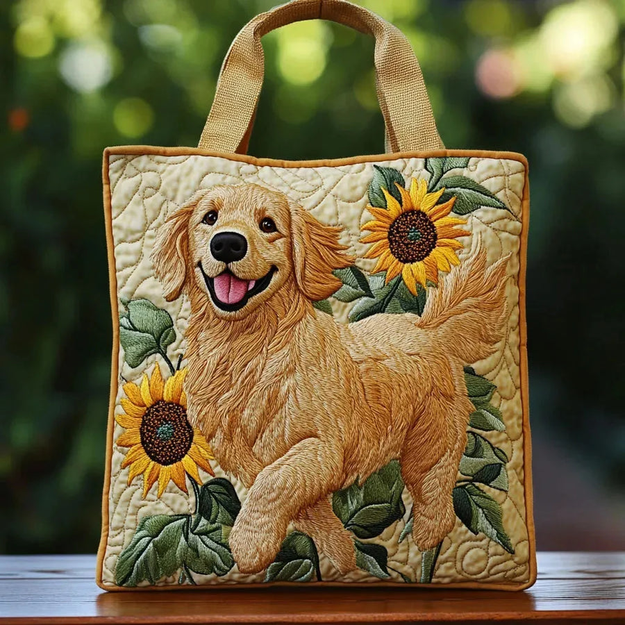 Emily | Golden Retriever Quilted Tote