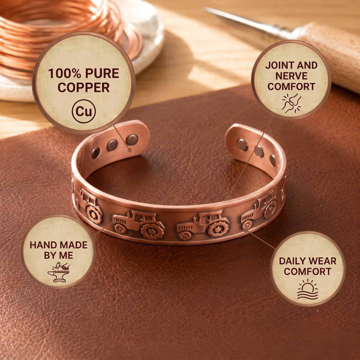 Etch Copper Bracelet