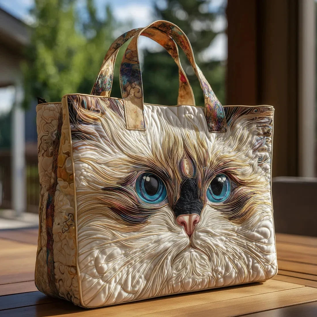 Etta | Blue-Eyed White Cat Tote