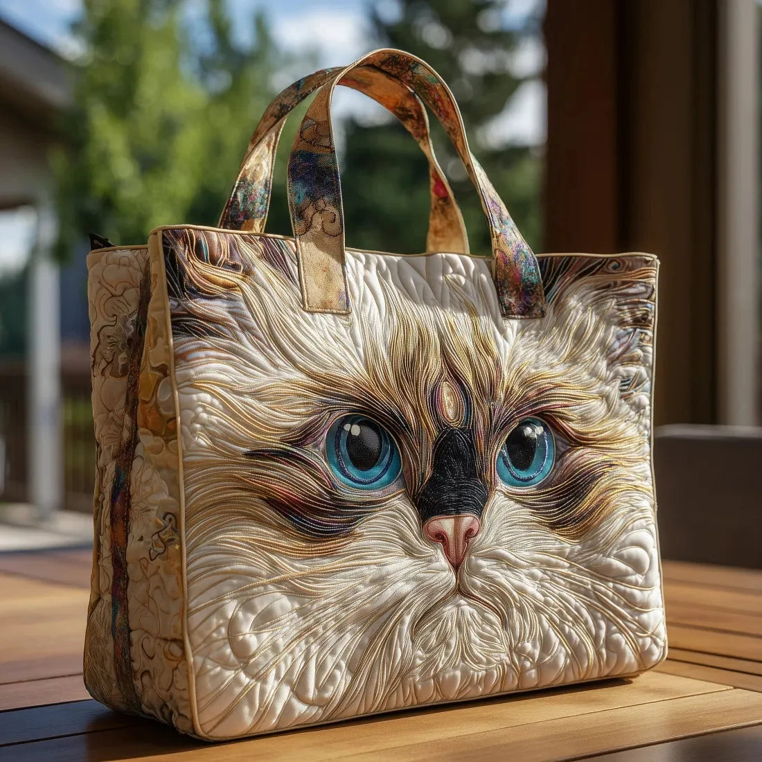 Etta | Blue-Eyed White Cat Tote