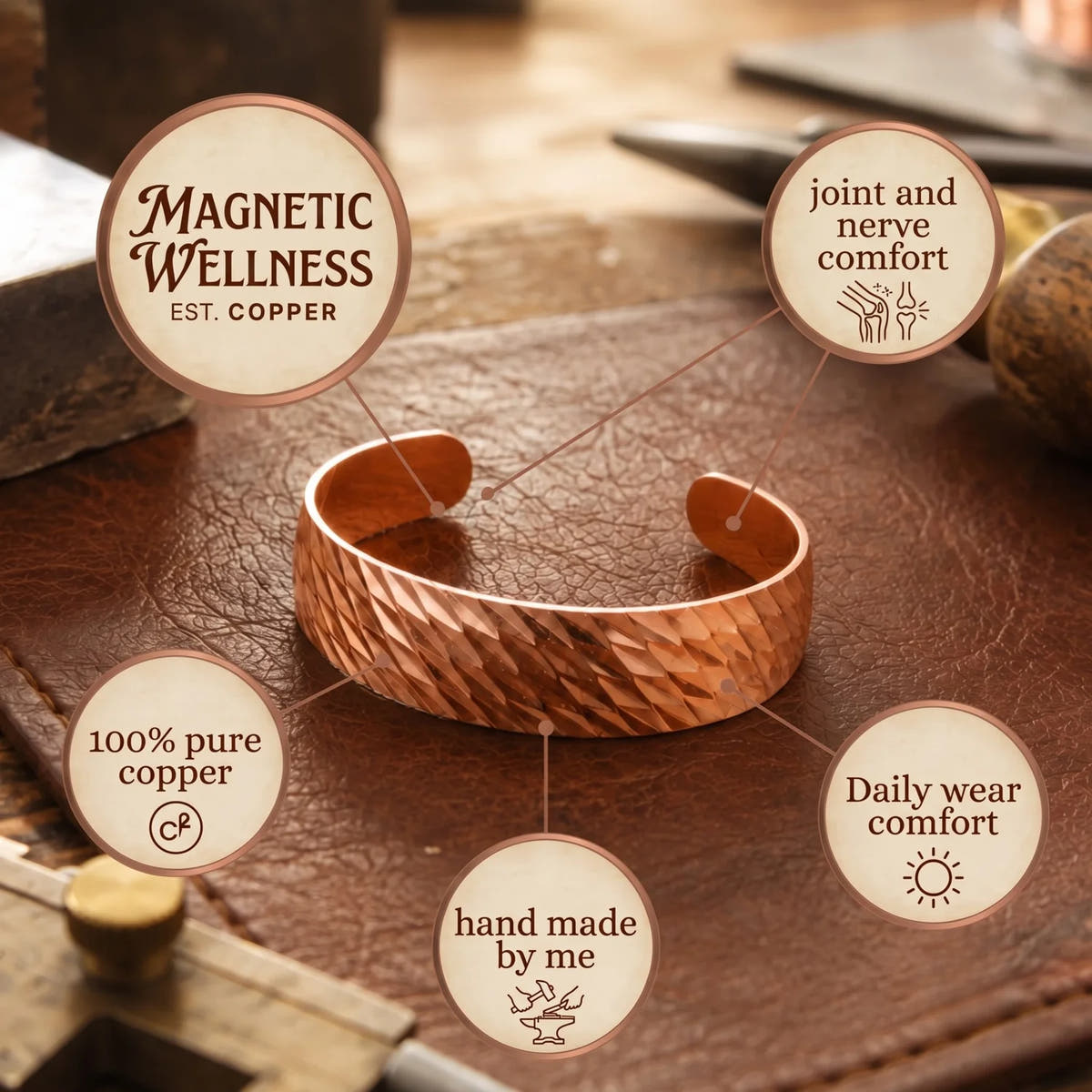 Facet Copper Bracelet