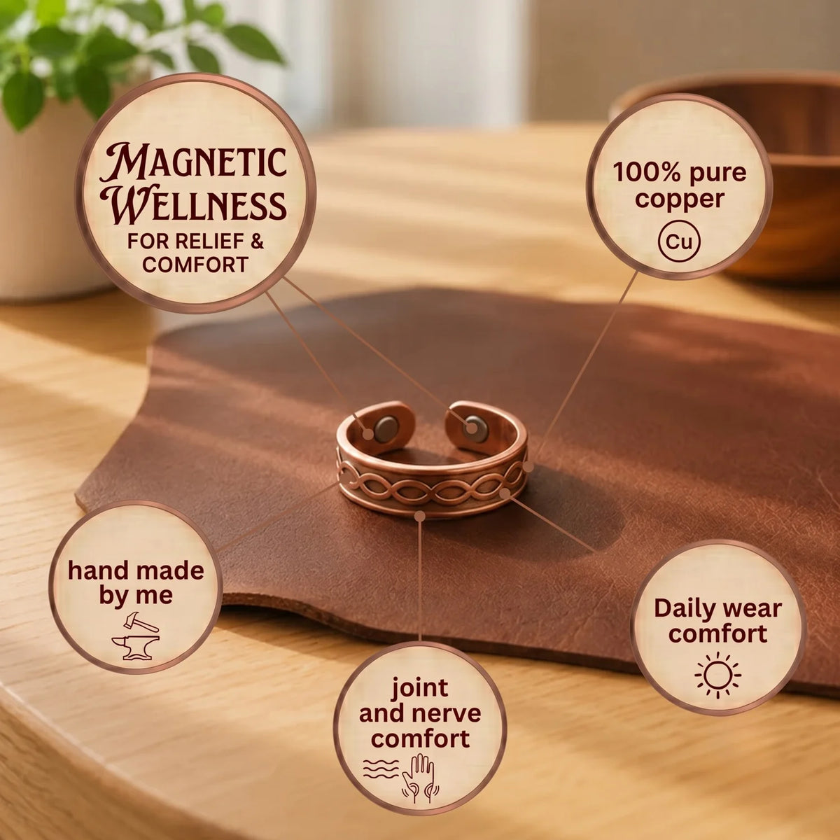 Fluted Copper Ring