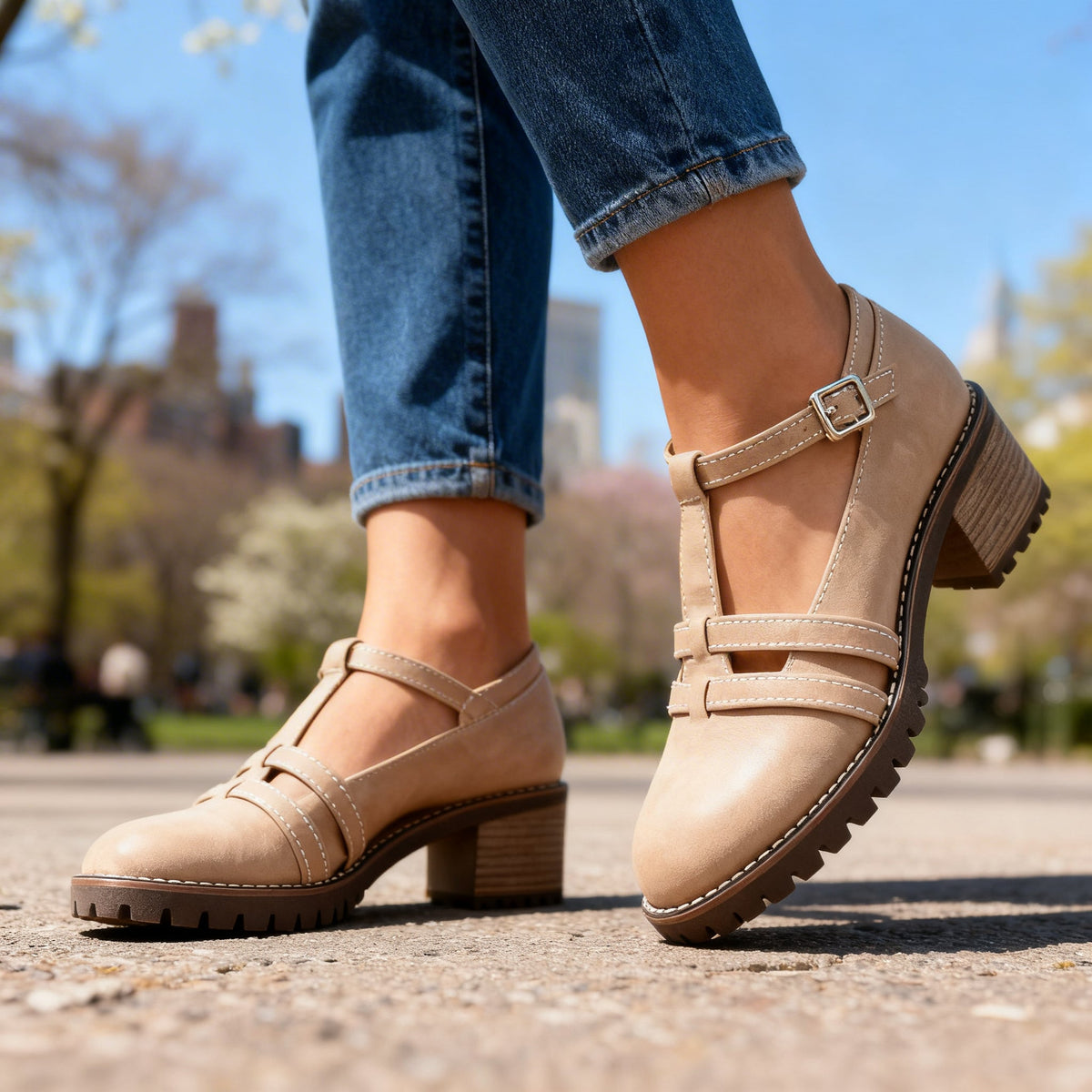 Bonnie | Comfort T-Strap Loafers