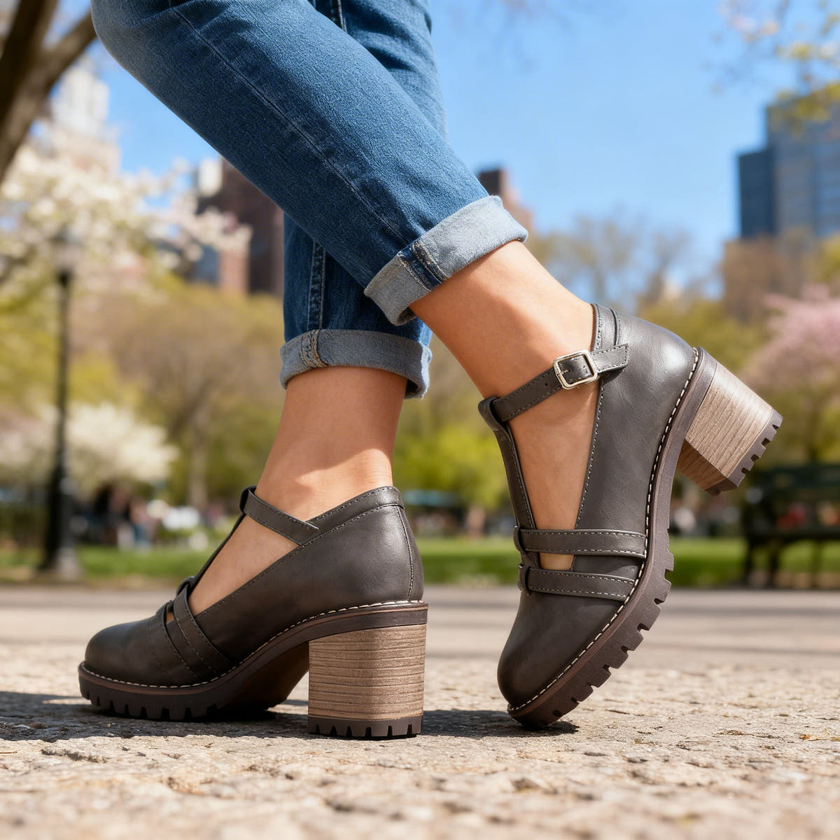 Bonnie | Comfort T-Strap Loafers