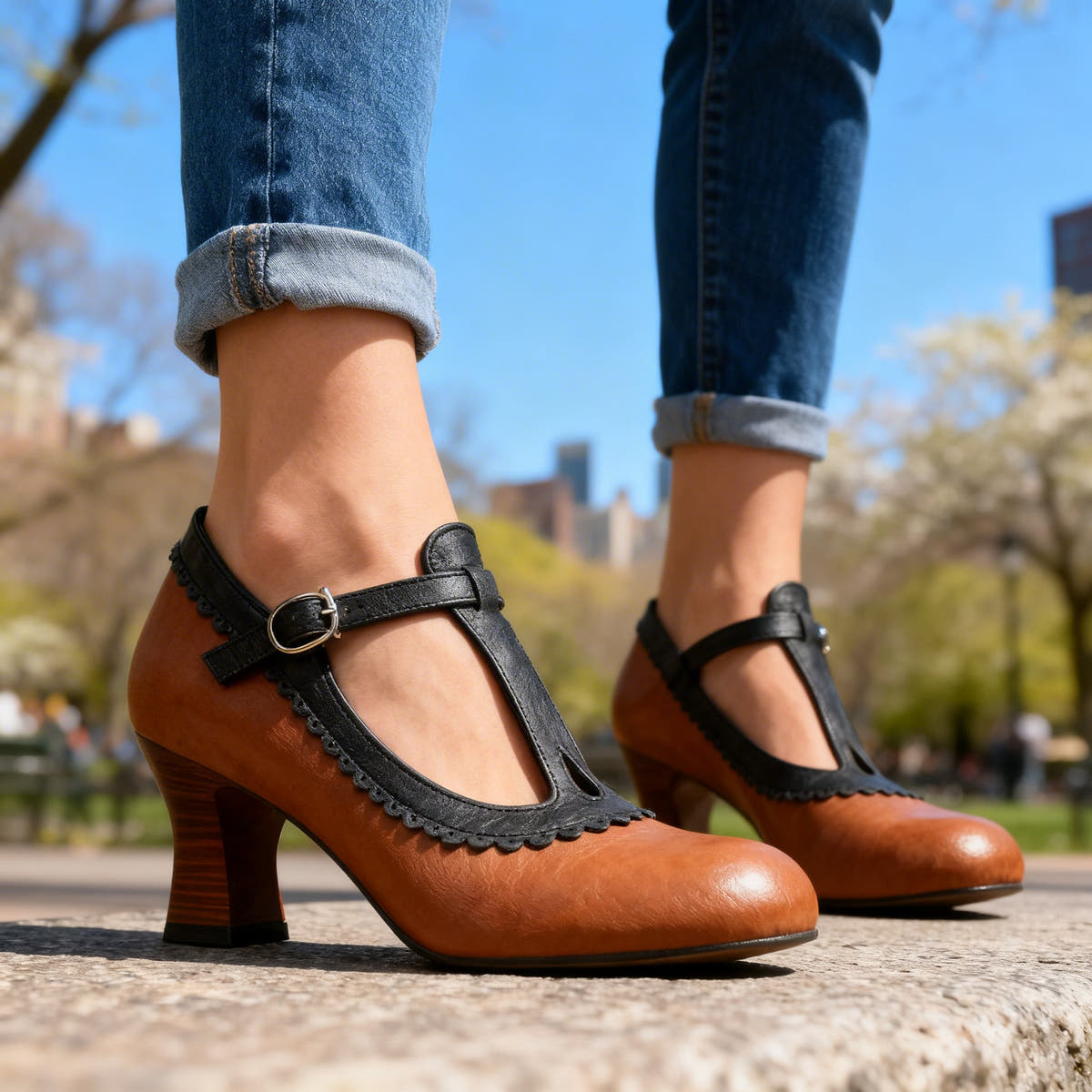 Amoret | Comfort T-Strap Loafers