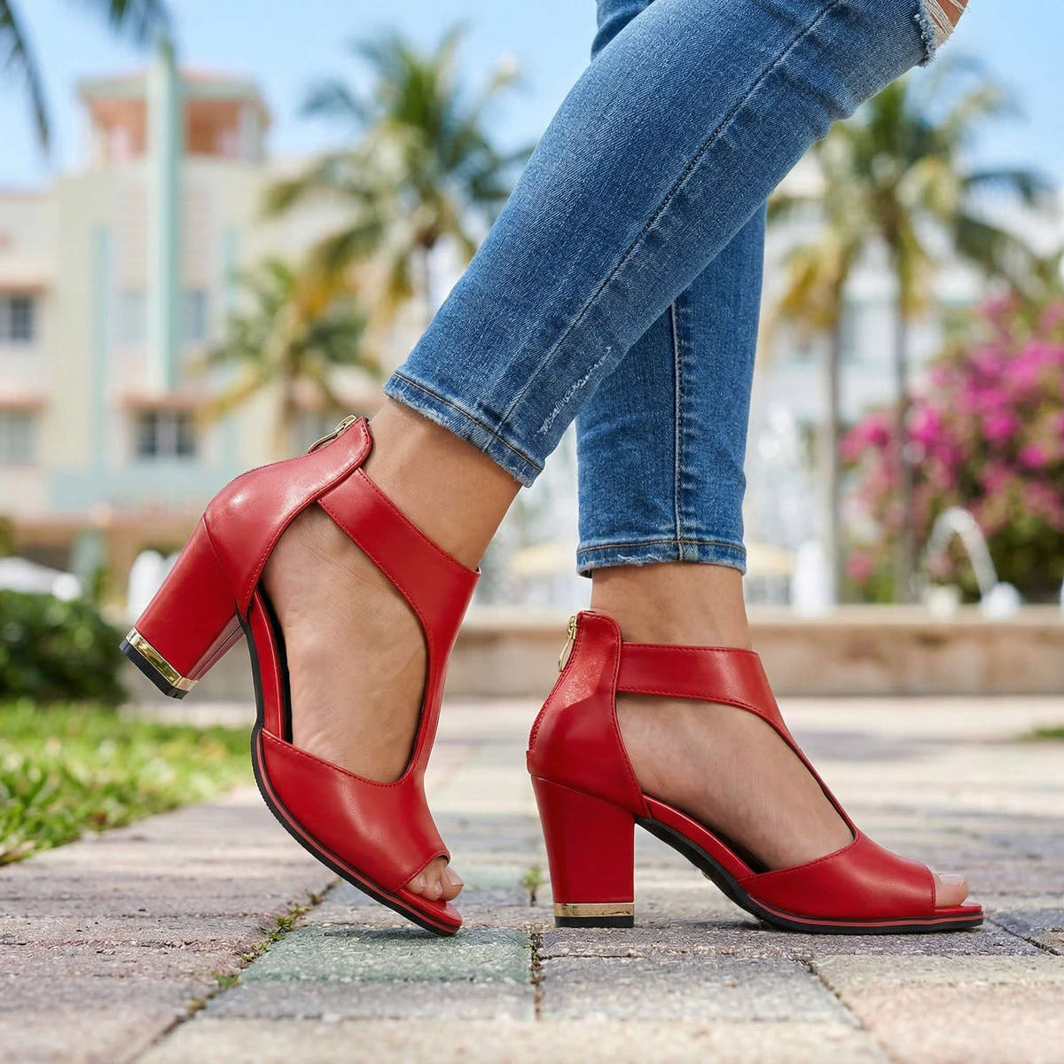 Angelina | Comfort Block Heels