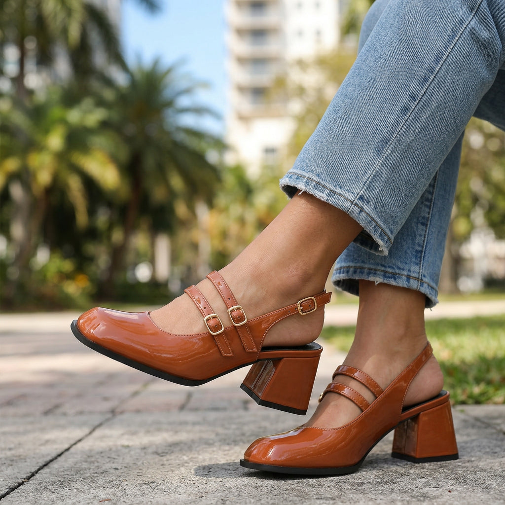 Alethea | Comfort Slingback Heels